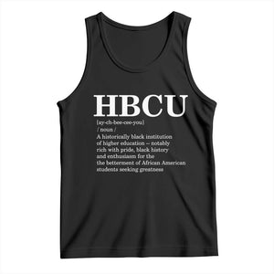 HBCU Definition Tank Top Historically Black College Pride Celebrating Education and Black History TS02 Black Print Your Wear