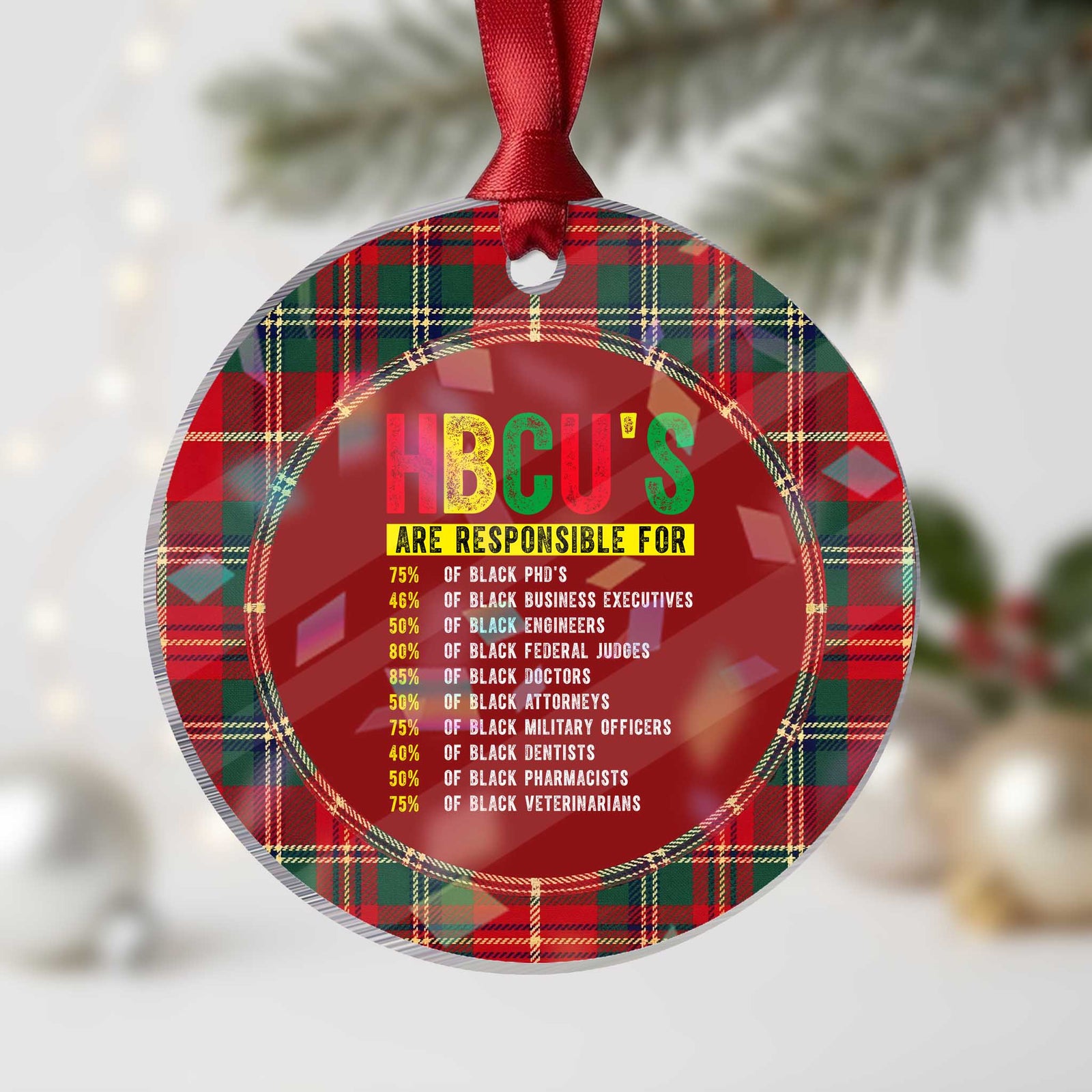 HBCUs Are Responsible For Black Excellence Holographic Acrylic Ornament Powerful Education Impact Statistics Pride