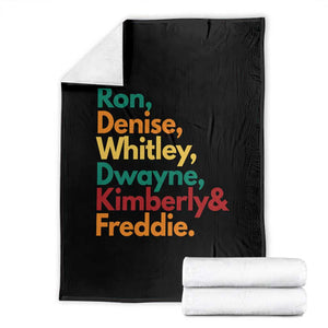 90s Black Sitcom HBCU Culture Tribute Throw Blanket Ron Denise Whitley Dwayne Kimberly Freddie TS02 Black Print Your Wear
