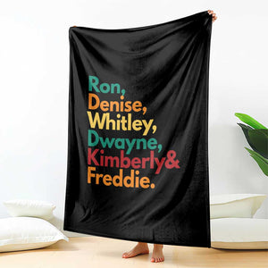 90s Black Sitcom HBCU Culture Tribute Throw Blanket Ron Denise Whitley Dwayne Kimberly Freddie TS02 Print Your Wear