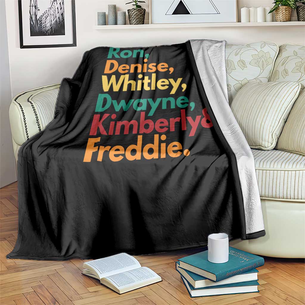 90s Black Sitcom HBCU Culture Tribute Throw Blanket Ron Denise Whitley Dwayne Kimberly Freddie TS02 Print Your Wear