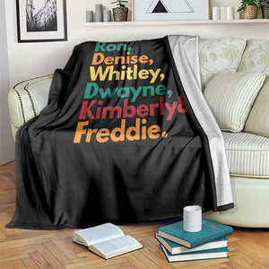 90s Black Sitcom HBCU Culture Tribute Throw Blanket Ron Denise Whitley Dwayne Kimberly Freddie TS02 Print Your Wear