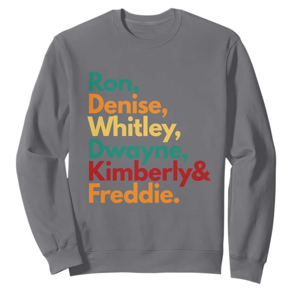 90s Black Sitcom HBCU Culture Tribute Sweatshirt Ron Denise Whitley Dwayne Kimberly Freddie TS02 Charcoal Print Your Wear