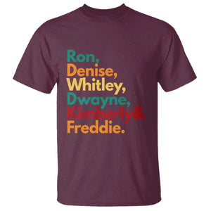 90s Black Sitcom HBCU Culture Tribute T Shirt Ron Denise Whitley Dwayne Kimberly Freddie TS02 Maroon Print Your Wear
