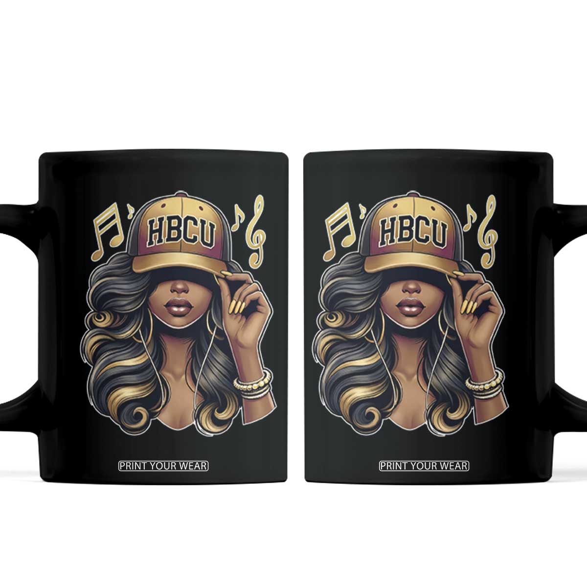 HBCU Queen Vibes Coffee Mug Melanin Music College Pride for Black Excellence Supporters TS02 Black Print Your Wear