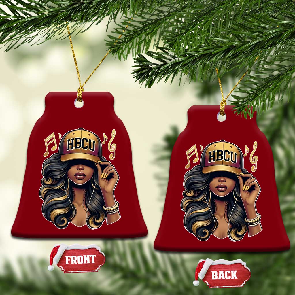 HBCU Queen Vibes Ceramic Ornament Melanin Music College Pride for Black Excellence Supporters TS02 Print Your Wear