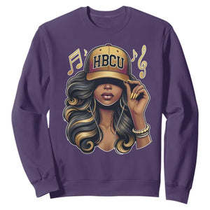 HBCU Queen Vibes Sweatshirt Melanin Music College Pride for Black Excellence Supporters TS02 Purple Print Your Wear