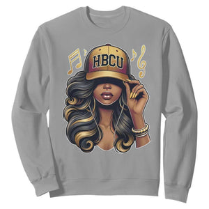 HBCU Queen Vibes Sweatshirt Melanin Music College Pride for Black Excellence Supporters TS02 Sport Gray Print Your Wear