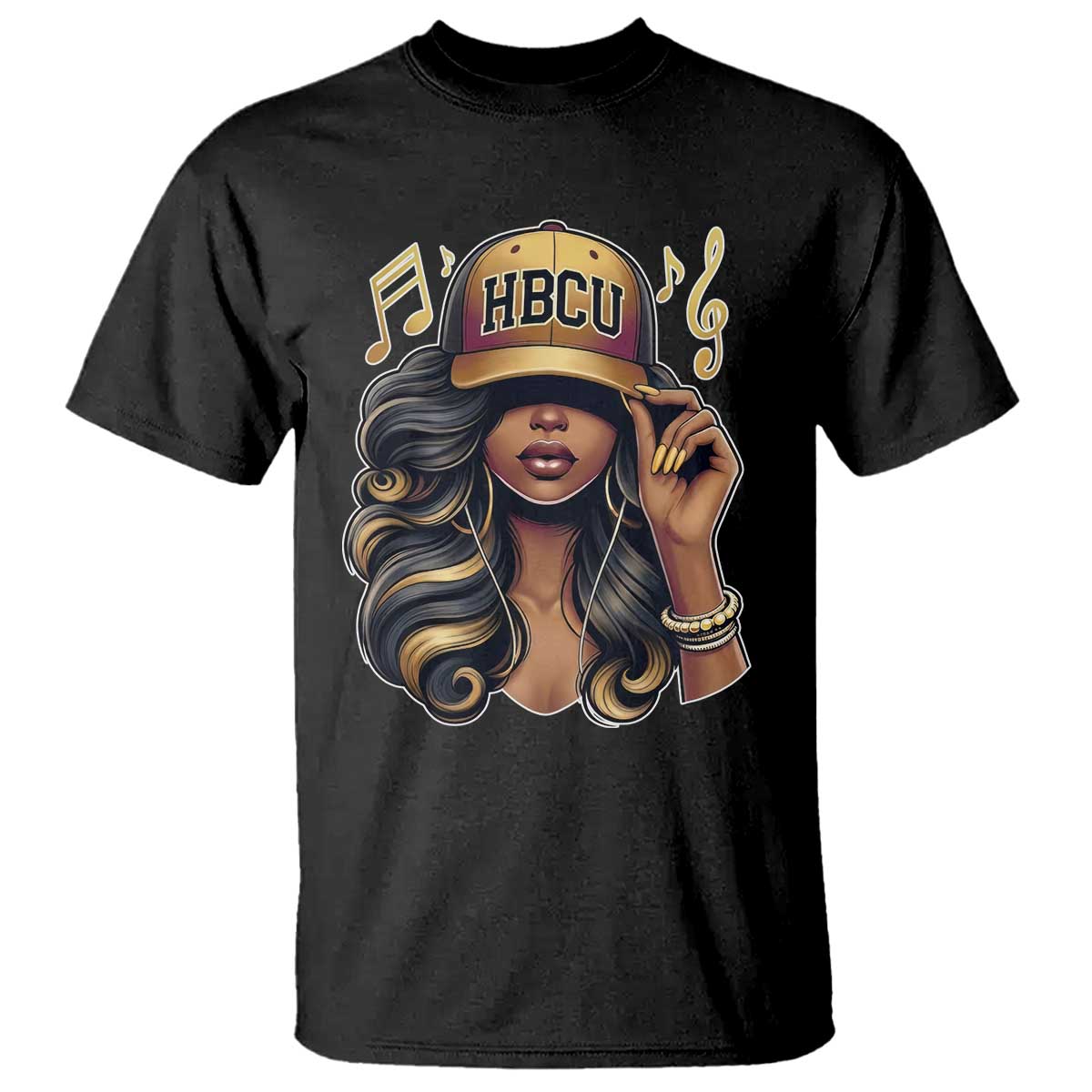 HBCU Queen Vibes T Shirt Melanin Music College Pride for Black Excellence Supporters TS02 Black Print Your Wear