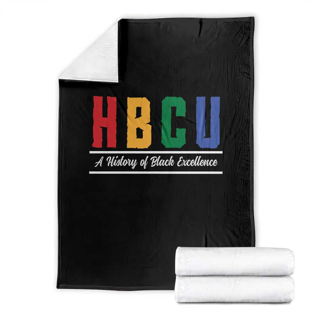 HBCU A History of Black Excellence Throw Blanket College Pride Statement Celebrating African American Achievement TS02 Black Print Your Wear