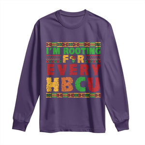 I’m Rooting for Every HBCU Long Sleeve Shirt Pan African Pride College Support Statement TS02 Purple Print Your Wear