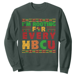 I’m Rooting for Every HBCU Sweatshirt Pan African Pride College Support Statement TS02 Dark Forest Green Print Your Wear