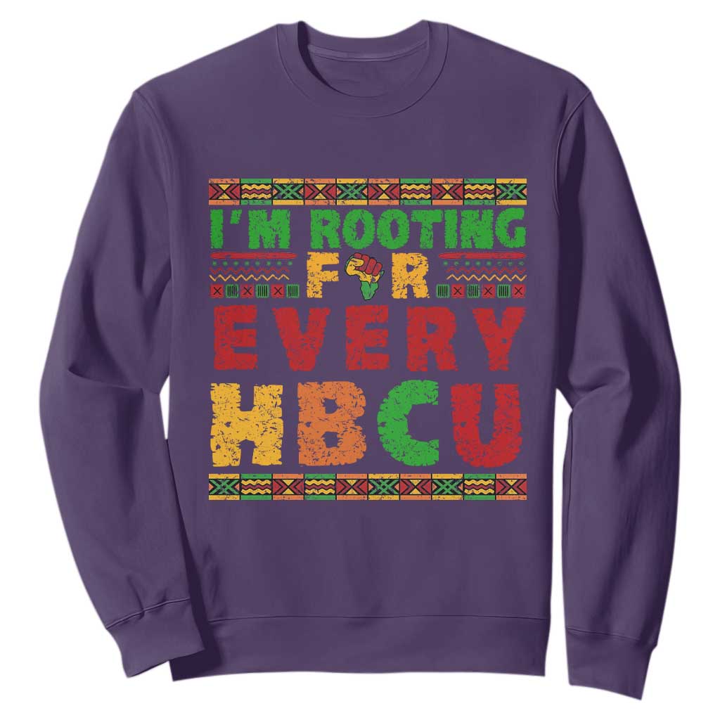 I’m Rooting for Every HBCU Sweatshirt Pan African Pride College Support Statement TS02 Purple Print Your Wear