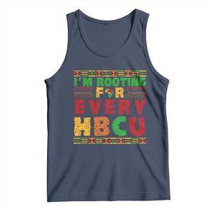 I’m Rooting for Every HBCU Tank Top Pan African Pride College Support Statement TS02 Navy Print Your Wear