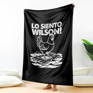 Lo Siento Wilson Funny Chicken Floating Meme Throw Blanket Viral Rooster Spanish Apology Trend TS02 Print Your Wear