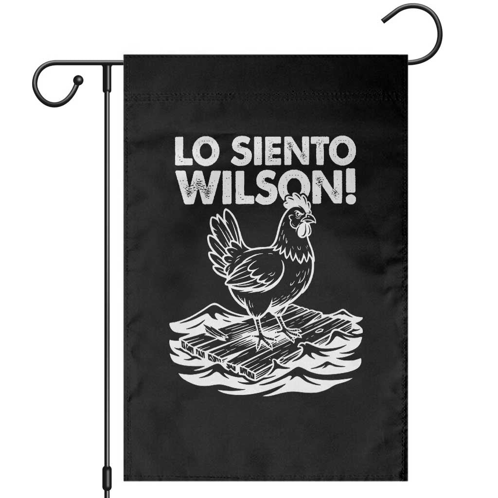 Lo Siento Wilson Funny Chicken Floating Meme Garden Flag Viral Rooster Spanish Apology Trend TS02 Black Print Your Wear