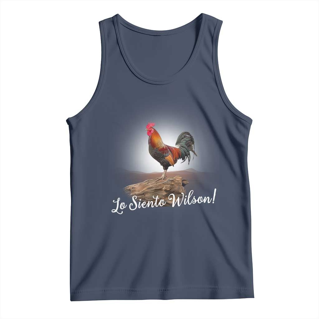 Lo Siento Wilson Funny Chicken Floating Meme Tank Top Dramatic Rooster Parody Spanish Apology TS02 Navy Print Your Wear