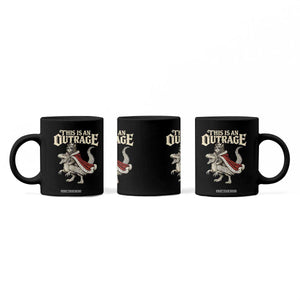 This Is an Outrage Royal Cat Coffee Mug Funny Princess Cat Riding Dragon Fantasy TS02 Print Your Wear