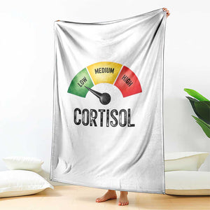 Funny Low Cortisol Stress Meter Throw Blanket Low Medium High Anxiety Humor TS02 Print Your Wear