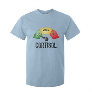 Funny Low Cortisol Stress Meter T Shirt For Kid Low Medium High Anxiety Humor TS02 Light Blue Print Your Wear