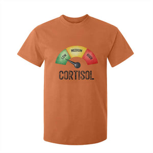 Funny Low Cortisol Stress Meter T Shirt For Kid Low Medium High Anxiety Humor TS02 Orange Print Your Wear