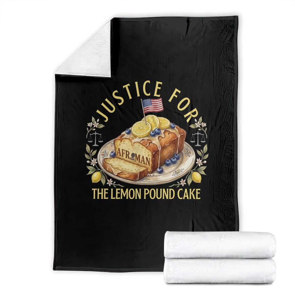 Justice for the Lemon Pound Cake Vintage Throw Blanket Funny Viral Meme Dessert Parody Rap Fans TS02 Black Print Your Wear