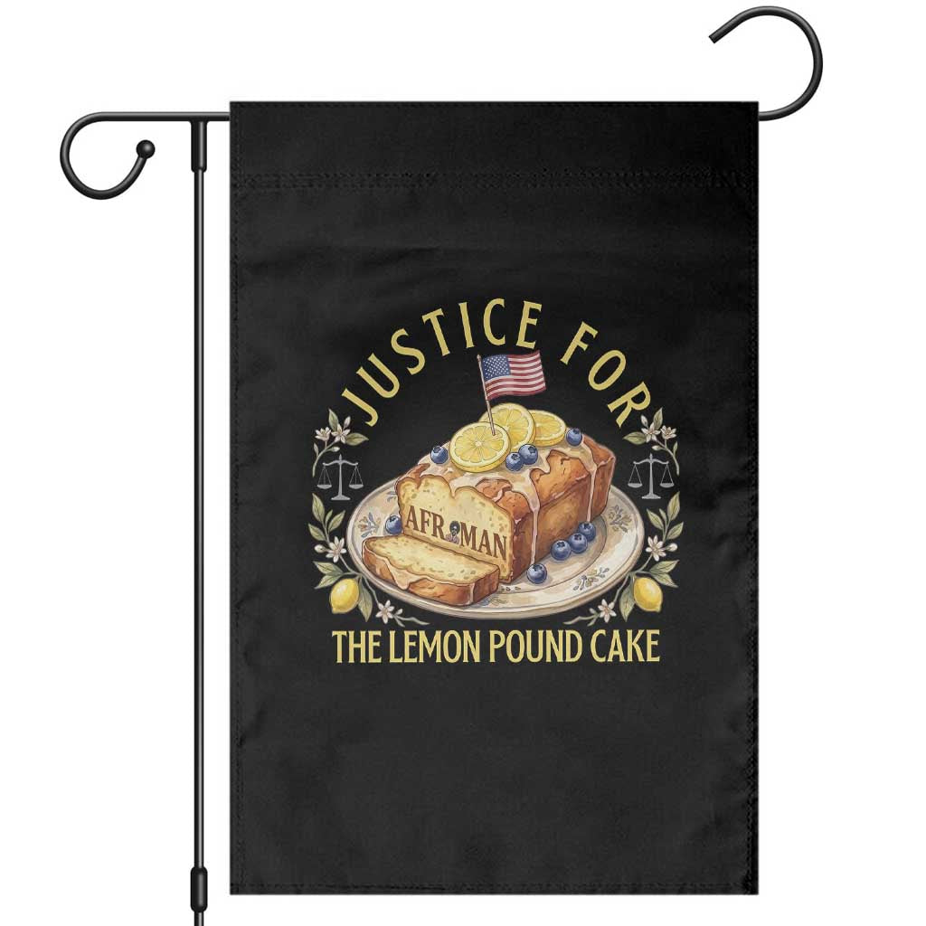 Justice for the Lemon Pound Cake Vintage Garden Flag Funny Viral Meme Dessert Parody Rap Fans TS02 Black Print Your Wear