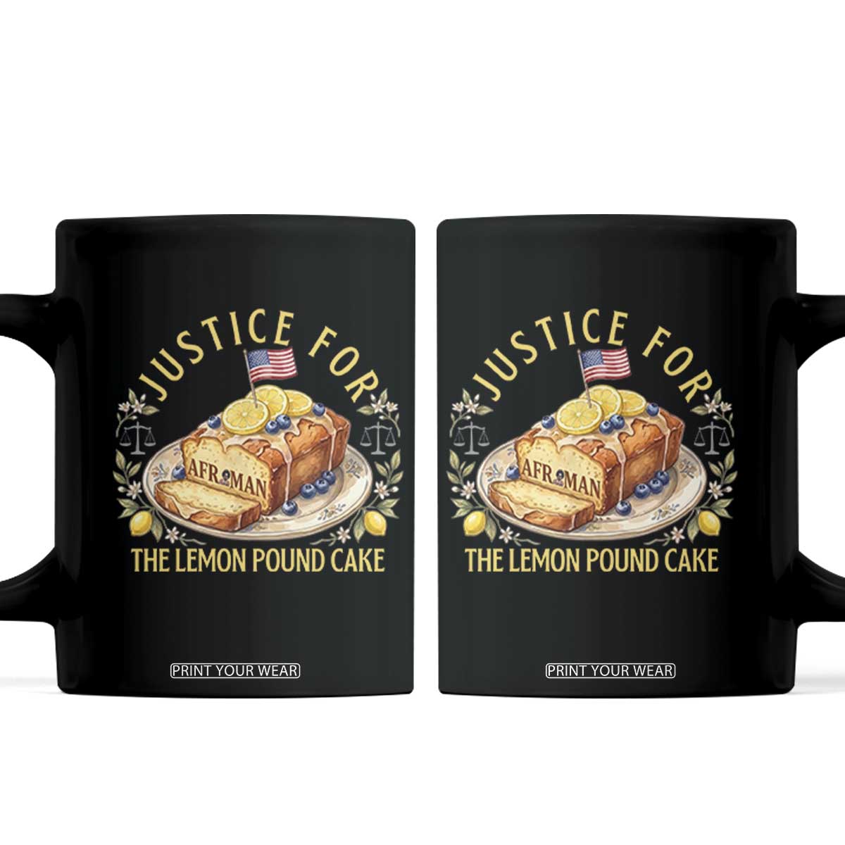 Justice for the Lemon Pound Cake Vintage Coffee Mug Funny Viral Meme Dessert Parody Rap Fans TS02 Black Print Your Wear