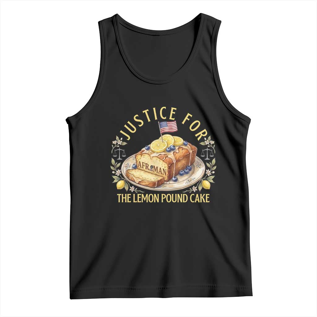 Justice for the Lemon Pound Cake Vintage Tank Top Funny Viral Meme Dessert Parody Rap Fans TS02 Black Print Your Wear