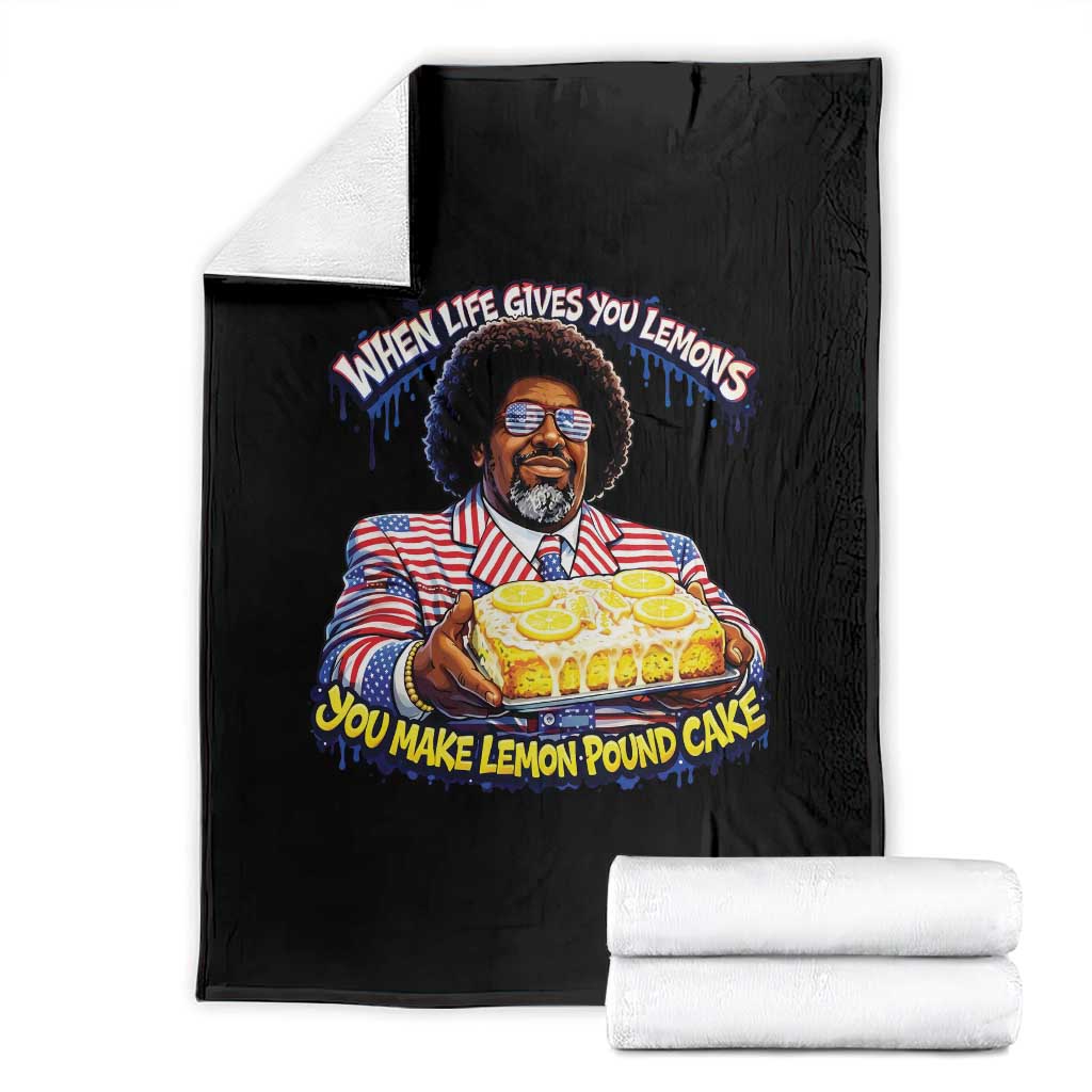 When Life Gives You Lemons Make Lemon Pound Cake Funny Meme Throw Blanket Viral Hip Hop Humor Parody for Rap Fans TS02 Black Print Your Wear