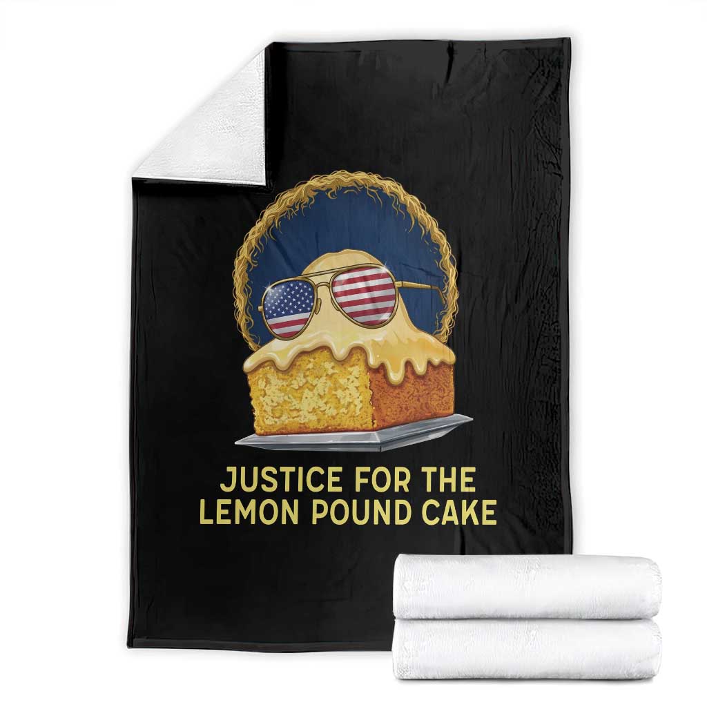 Justice for the Lemon Pound Cake Throw Blanket Viral Meme Dessert Parody Retro Hip Hop Vibe TS02 Black Print Your Wear