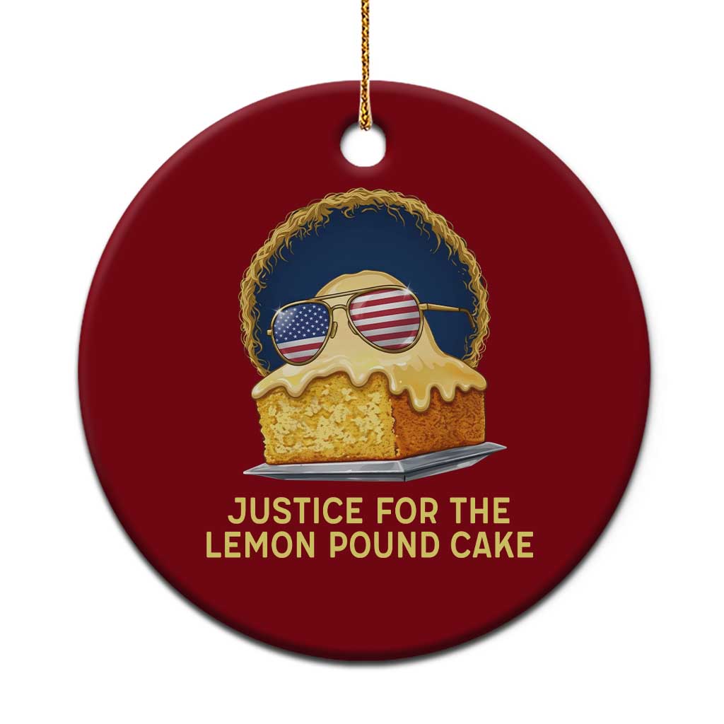 Justice for the Lemon Pound Cake Ceramic Ornament Viral Meme Dessert Parody Retro Hip Hop Vibe TS02 1pc Red Print Your Wear