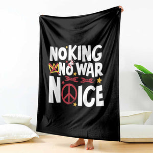 No Kings No Wars No Ice Bold Typography Throw Blanket Peace Symbol Anti War Activist Human Rights TS02 Print Your Wear