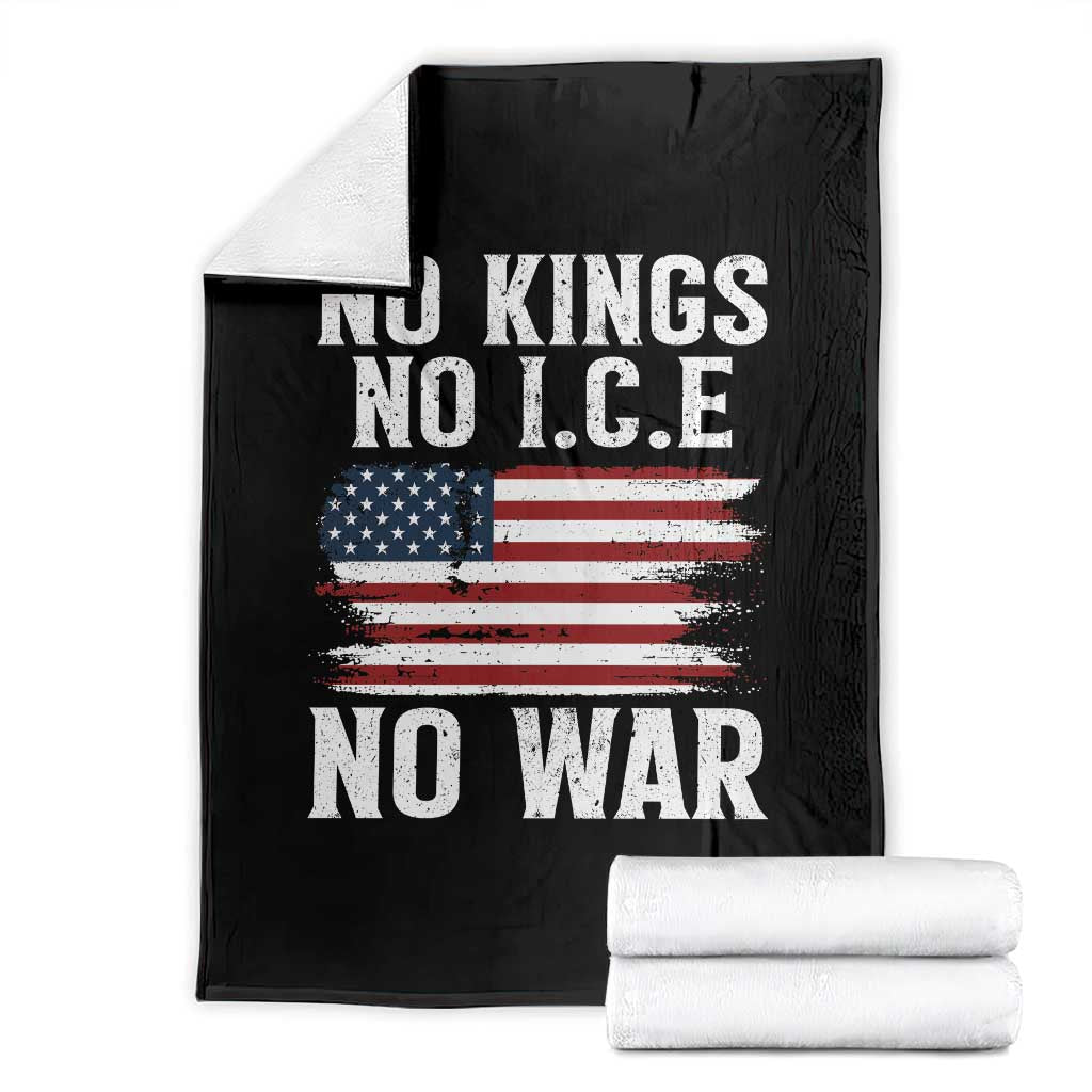 No Wars No Ice No Kings American Flag Throw Blanket Patriotic Protest Anti War Human Rights TS02 Black Print Your Wear
