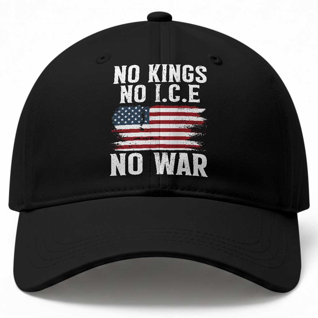 No Wars No Ice No Kings American Flag Baseball Cap Patriotic Protest Anti War Human Rights TS02 Print Your Wear