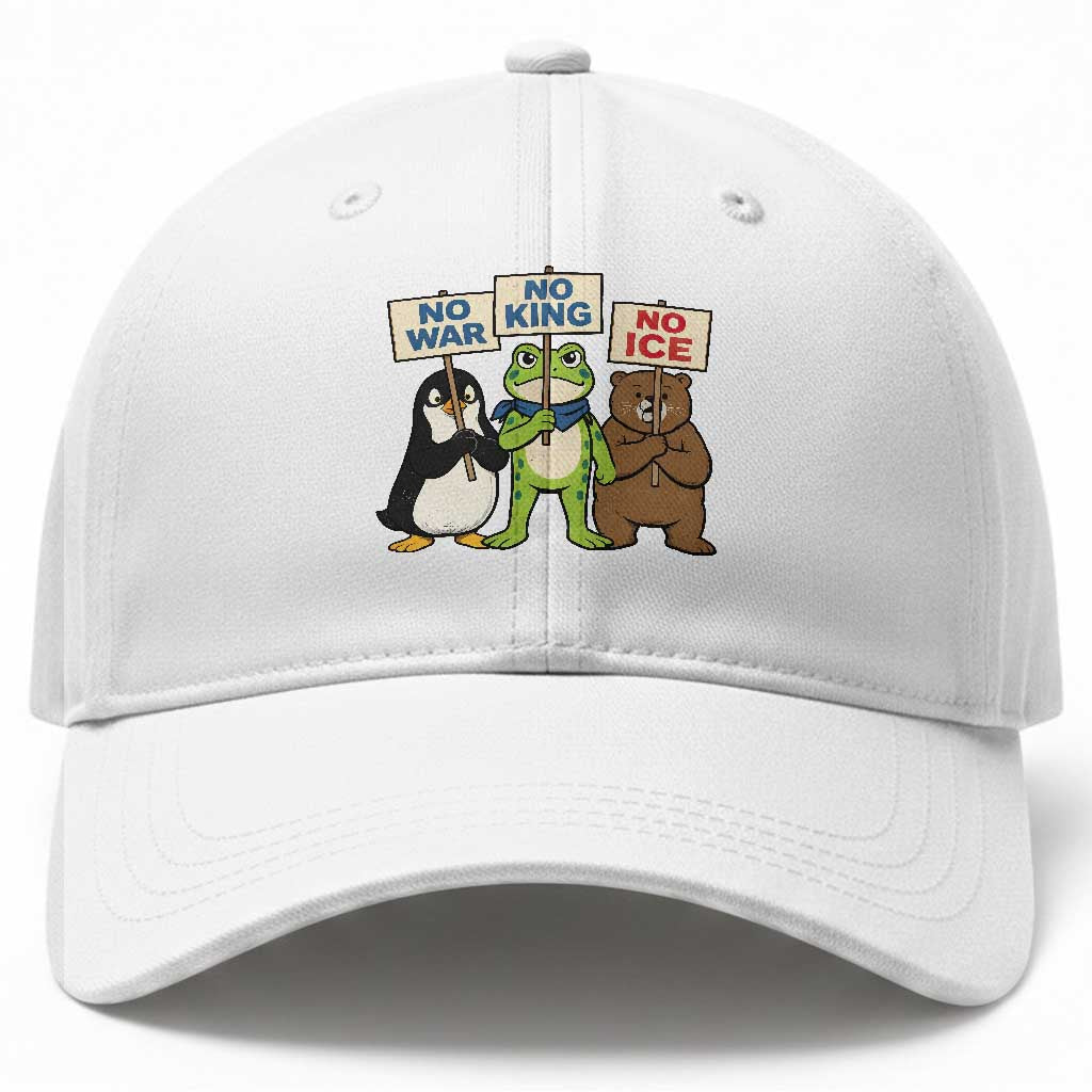 No Wars No Ice No Kings Animal Protest Baseball Cap Frog Penguin Bear Resist Human Rights Activist TS02 Print Your Wear