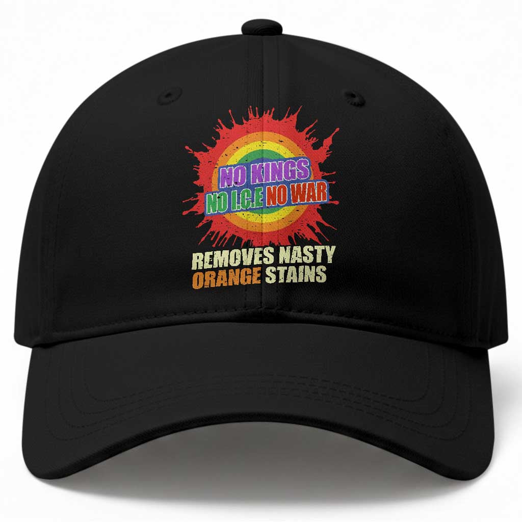 No Wars No Ice No Kings Retro Rainbow Baseball Cap Remove Nasty Orange Stains Protest Political Satire TS02 Print Your Wear
