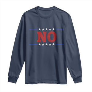 No Protest Patriotic Long Sleeve Shirt Red White Blue Freedom Political Satire TS02 Navy Print Your Wear