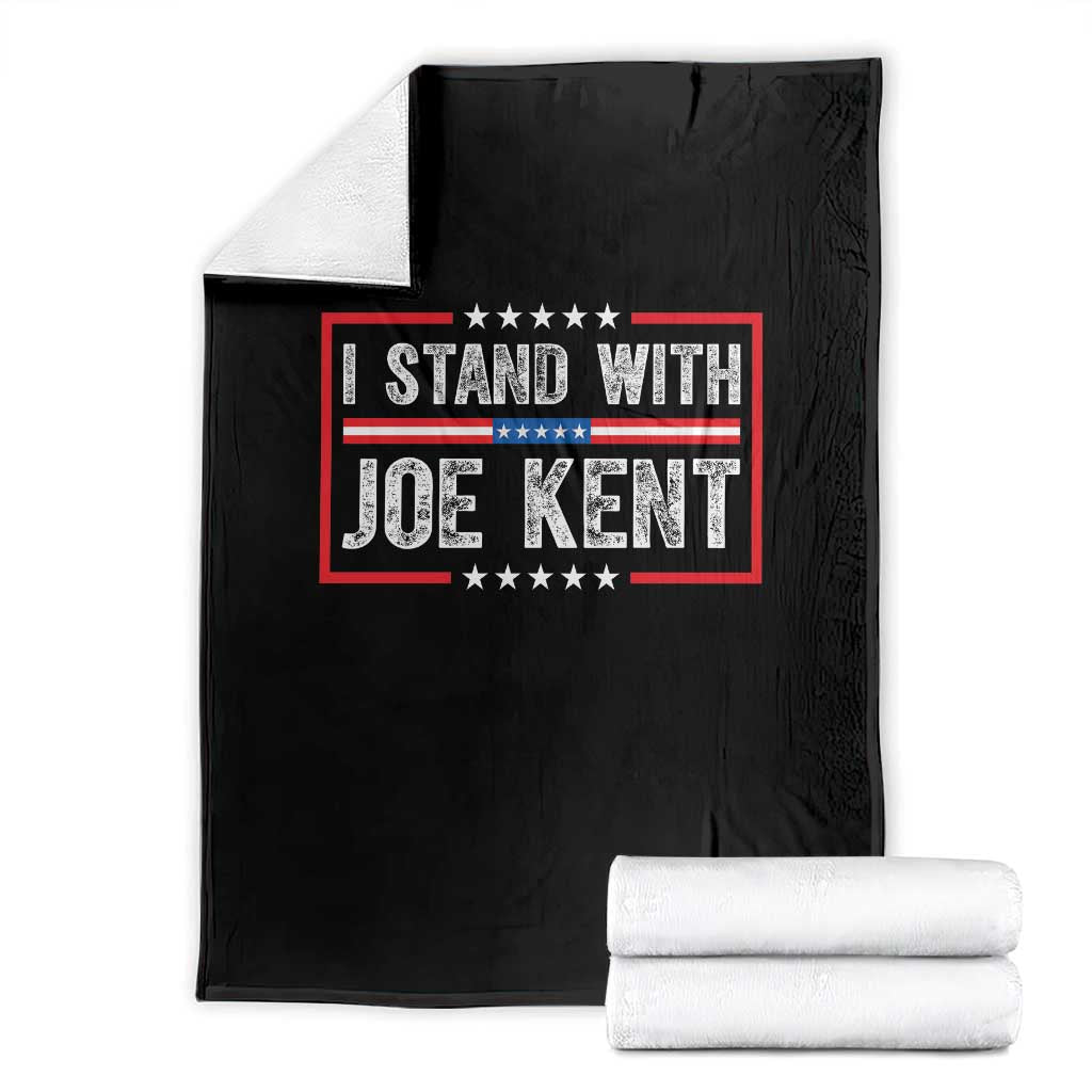 I Stand With Joe Kent Patriotic Support Throw Blanket American Flag Political Statement TS02 Black Print Your Wear