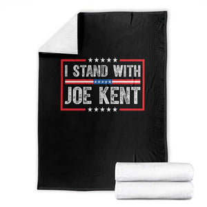 I Stand With Joe Kent Patriotic Support Throw Blanket American Flag Political Statement TS02 Black Print Your Wear