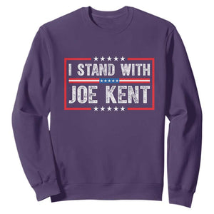 I Stand With Joe Kent Patriotic Support Sweatshirt American Flag Political Statement TS02 Purple Print Your Wear