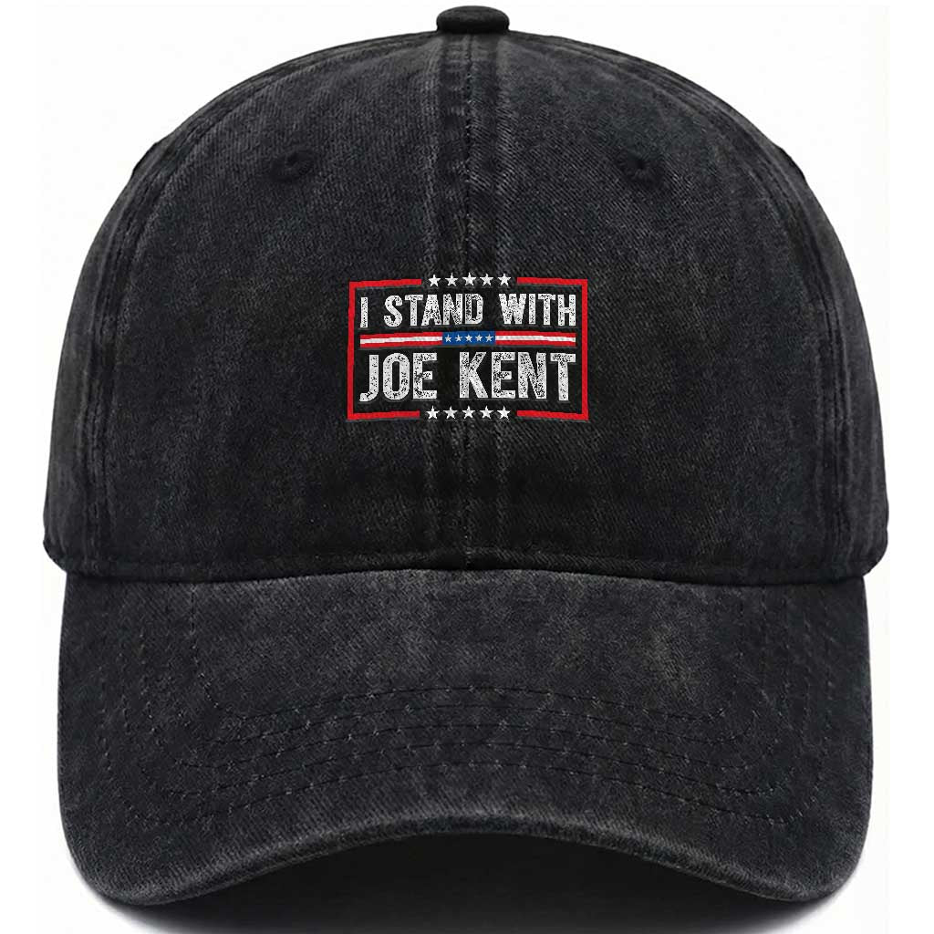 I Stand With Joe Kent Patriotic Support Washed Cotton Baseball Cap American Flag Political Statement TS02 Print Your Wear