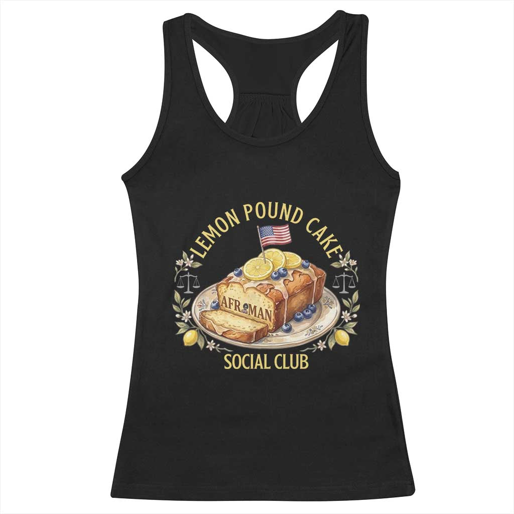Lemon Pound Cake Social Club Racerback Tank Top Funny Viral Meme Dessert Parody Rap Fans TS02 Black Print Your Wear