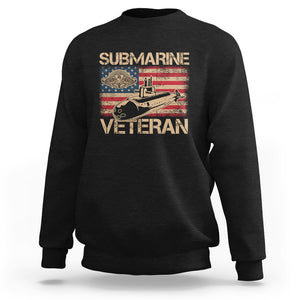 Navy Veteran Sweatshirt American Flag Submarine TS02 Dark Heather Printyourwear