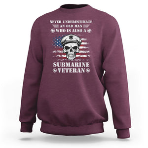 Navy Veteran Sweatshirt Submariner Skull American Flag TS02 Printyourwear