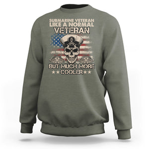 Navy Veteran Sweatshirt Like A Normal Veteran But Much More Cooler American Flag Submariner Skull TS02 Printyourwear