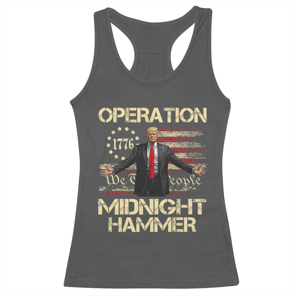 Operation Midnight Hammer Racerback Tank Top We The People 1776 American Flag TS02 Dark Heather Print Your Wear