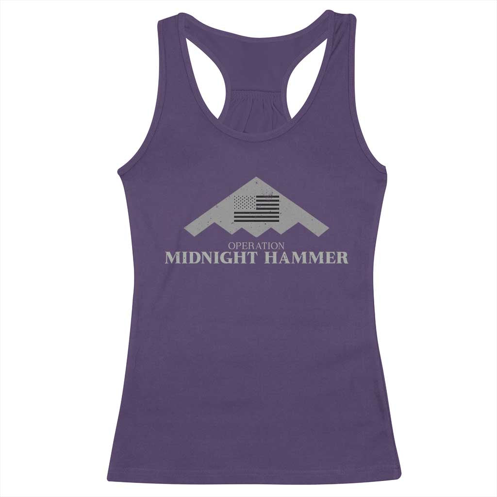 Operation Midnight Hammer Racerback Tank Top Stealth Patriot TS02 Purple Print Your Wear