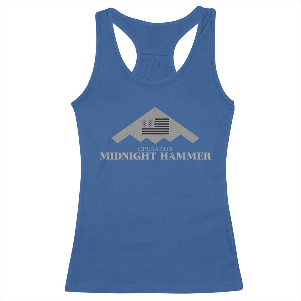 Operation Midnight Hammer Racerback Tank Top Stealth Patriot TS02 Royal Blue Print Your Wear