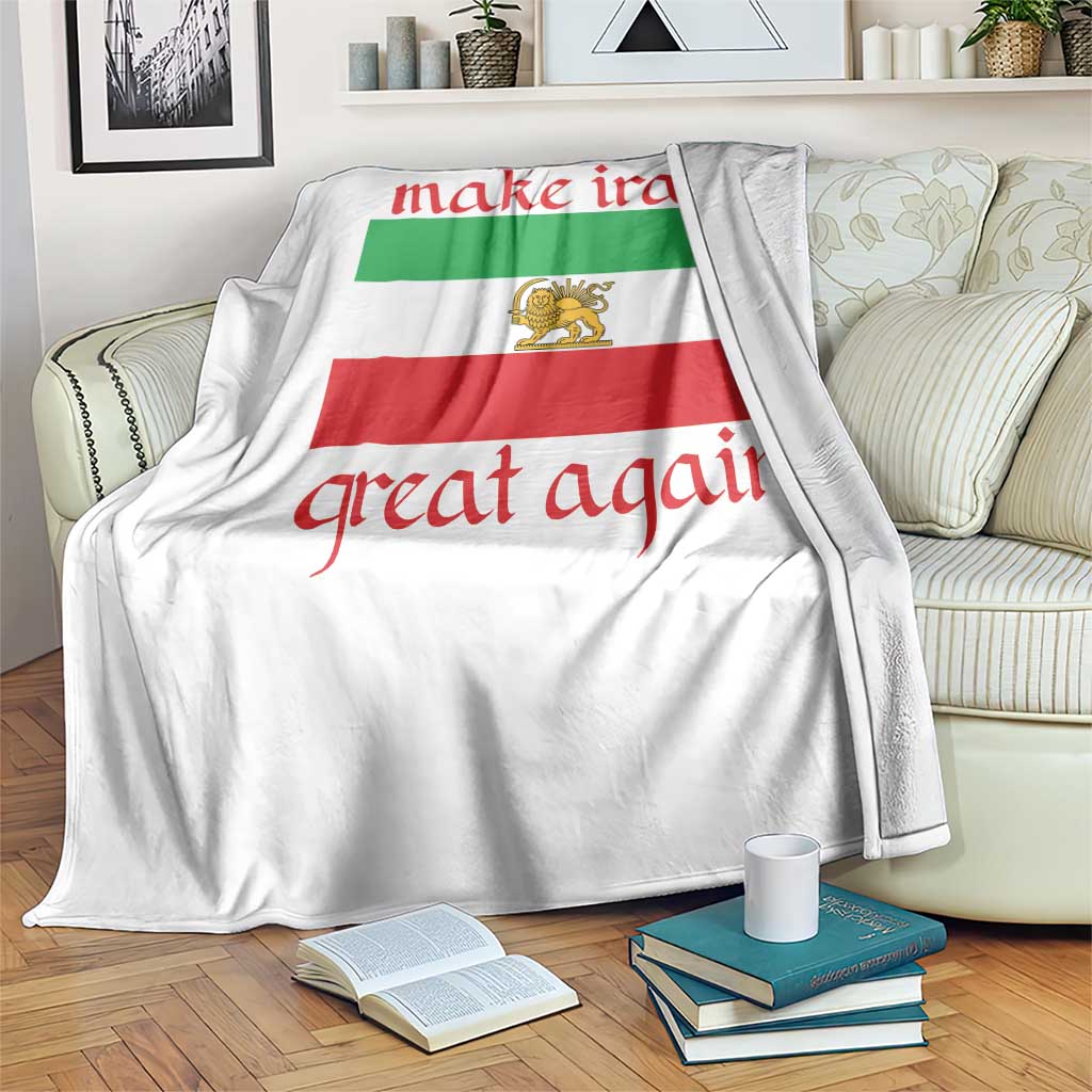 Make Iran Great Again Throw Blanket Vintage Lion and Sun Flag Patriotic Iranian Pride TS02 Print Your Wear